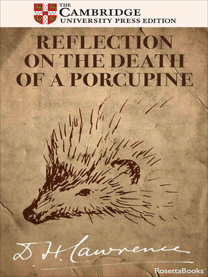 cover image of Reflection on the Death of a Porcupine